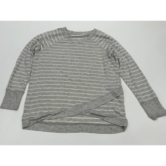 Athleta Tops - Athleta Women's Sz Med Gray Criss Cross Hem Knit Sweater Pullover Long Sleeve